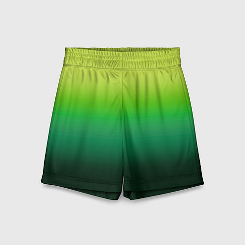 Детские шорты Градиент укропное зеленое омбре / 3D-принт – фото 1
