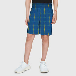 Шорты детские Color blue yellow cross, цвет: 3D-принт — фото 2