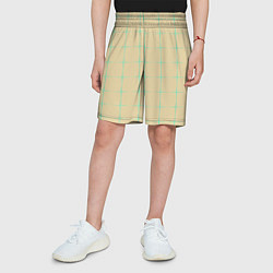 Шорты детские Color beige green crosses, цвет: 3D-принт — фото 2