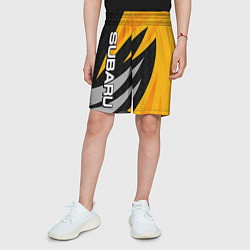 Шорты детские Субару - желтый, цвет: 3D-принт — фото 2