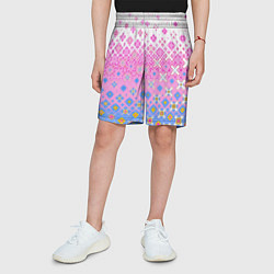 Шорты детские Розово-голубой узор, цвет: 3D-принт — фото 2