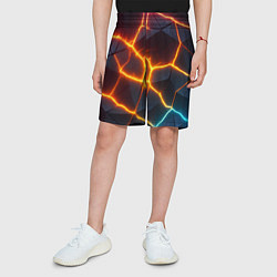 Шорты детские Разноцветный неон из плит, цвет: 3D-принт — фото 2