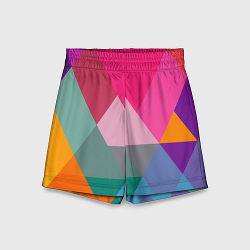 Детские шорты Разноцветные полигоны / 3D-принт – фото 1