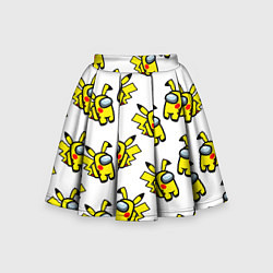 Юбка-солнце для девочки Among us Pikachu, цвет: 3D-принт