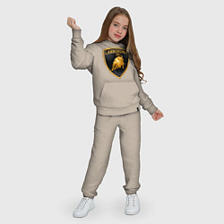 Костюм хлопковый детский Lamborghini logo, цвет: миндальный — фото 2