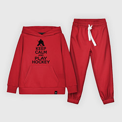 Костюм хлопковый детский Keep Calm & Play Hockey, цвет: красный