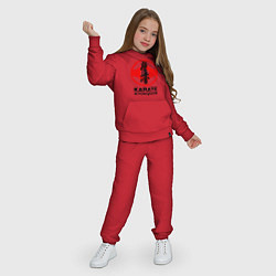 Костюм хлопковый детский Karate Kyokushin, цвет: красный — фото 2