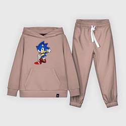 Костюм хлопковый детский SONIC, цвет: пыльно-розовый