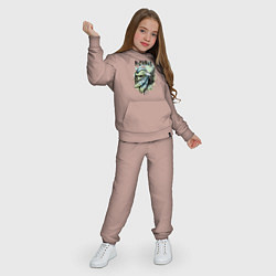 Костюм хлопковый детский Череп с ирокезом, цвет: пыльно-розовый — фото 2