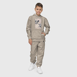 Костюм хлопковый детский Goshawk on Snow-covered Pine Bough, цвет: миндальный — фото 2