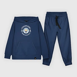 Костюм хлопковый детский Manchester City Champions 2122, цвет: тёмно-синий