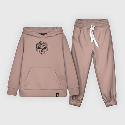 Детский костюм Enduro downhill skull / Пыльно-розовый – фото 1
