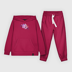 Костюм хлопковый детский Цветы Розовые Гибискус, цвет: маджента
