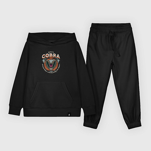 Детский костюм Кобра Кай - логотип с Коброй Cobra Kai Logo / Черный – фото 1