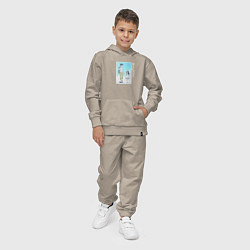 Костюм хлопковый детский Химэ и Какуси - Скрытые вещи, цвет: миндальный — фото 2