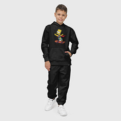 Костюм хлопковый детский Барт Симпсон - крутой скейтер, цвет: черный — фото 2