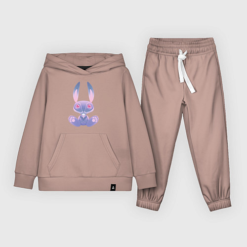Детский костюм Кролик синий / Пыльно-розовый – фото 1
