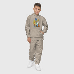 Костюм хлопковый детский Семейка Симпсонов встречает Новый Год!, цвет: миндальный — фото 2