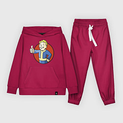 Костюм хлопковый детский Vault boy like, цвет: маджента