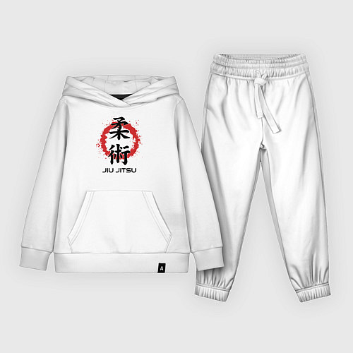 Детский костюм Jiu jitsu red splashes logo / Белый – фото 1