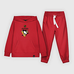 Костюм хлопковый детский Питтсбург Пингвинз НХЛ логотип, цвет: красный