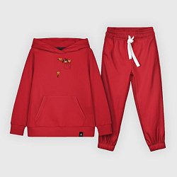 Костюм хлопковый детский Красные панды в кармане, цвет: красный