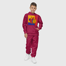 Костюм хлопковый детский Тыква трехцветная винтаж, цвет: маджента — фото 2