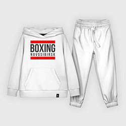 Костюм хлопковый детский Novosibirsk boxing team, цвет: белый
