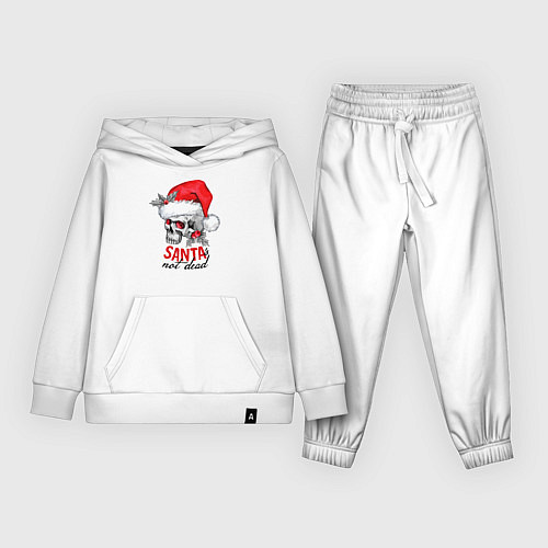 Детский костюм Santa is not dead, skull in red hat, holly / Белый – фото 1