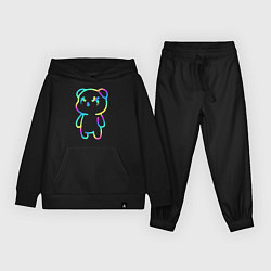 Костюм хлопковый детский Cool neon bear, цвет: черный