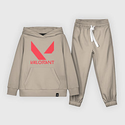 Костюм хлопковый детский Valorant - logo, цвет: миндальный