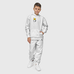 Костюм хлопковый детский Пикачу в кармане арт, цвет: белый — фото 2
