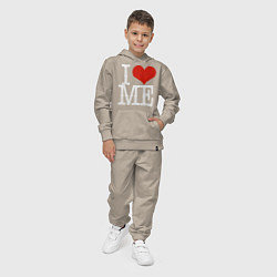 Костюм хлопковый детский I love me, цвет: миндальный — фото 2