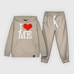 Костюм хлопковый детский I love me, цвет: миндальный