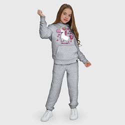 Костюм хлопковый детский Girl unicorn, цвет: меланж — фото 2