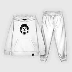 Костюм хлопковый детский Face Maradona, цвет: белый