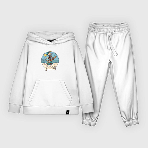 Детский костюм Скелет на пляже / Белый – фото 1