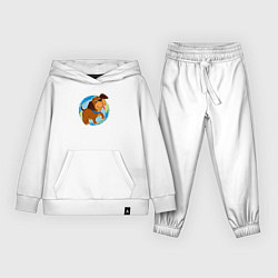 Костюм хлопковый детский Милый мультяшный щенок, цвет: белый