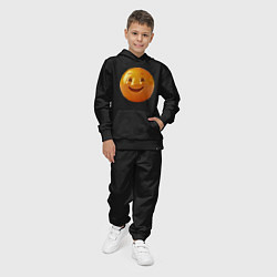 Костюм хлопковый детский Смайлик-улыбка, цвет: черный — фото 2