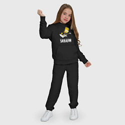 Костюм хлопковый детский Sabaton Барт Симпсон рокер, цвет: черный — фото 2