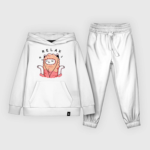 Детский костюм Relax lama quote / Белый – фото 1