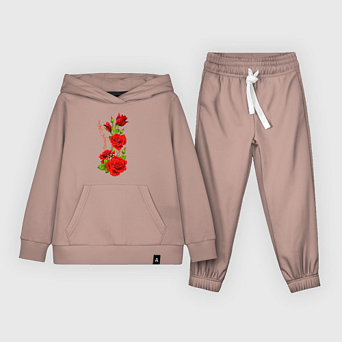 Детский костюм Прекрасная Полина - букет из роз / Пыльно-розовый – фото 1