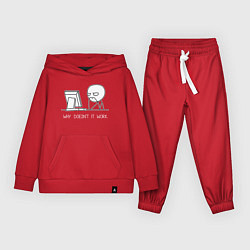 Костюм хлопковый детский Why doesnt it work, цвет: красный