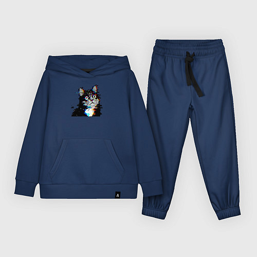 Детский костюм Pixel cat / Тёмно-синий – фото 1
