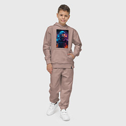 Костюм хлопковый детский Огненный космонавт, цвет: пыльно-розовый — фото 2