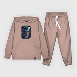 Костюм хлопковый детский В поисках новых миров, цвет: пыльно-розовый