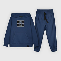 Костюм хлопковый детский Run Brooklyn Nets, цвет: тёмно-синий