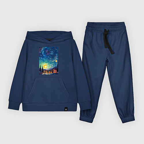 Детский костюм Ночной пейзаж в стиле Ван Гога / Тёмно-синий – фото 1