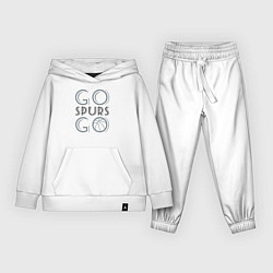 Костюм хлопковый детский Go spurs go, цвет: белый
