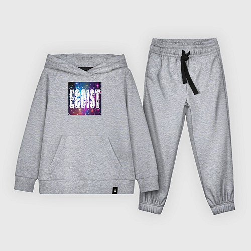 Детский костюм Эгоист - надпись на звездном фоне / Меланж – фото 1